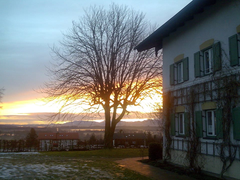 Aussicht mit Abendrot im Ertlhof